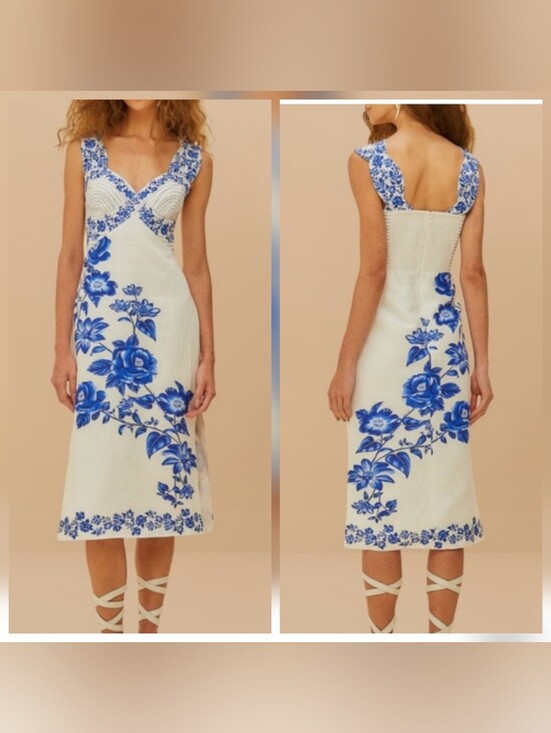 FARM Rio Dresses & Skirts - FARM Rio Casade Floral Linen Mididress